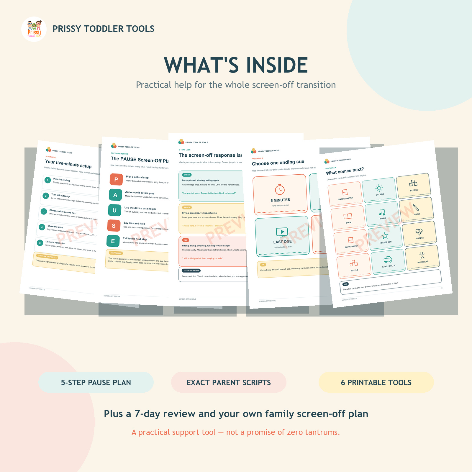 Screen-Off Rescue: Toddler Screen Time Transition Toolkit preview 2