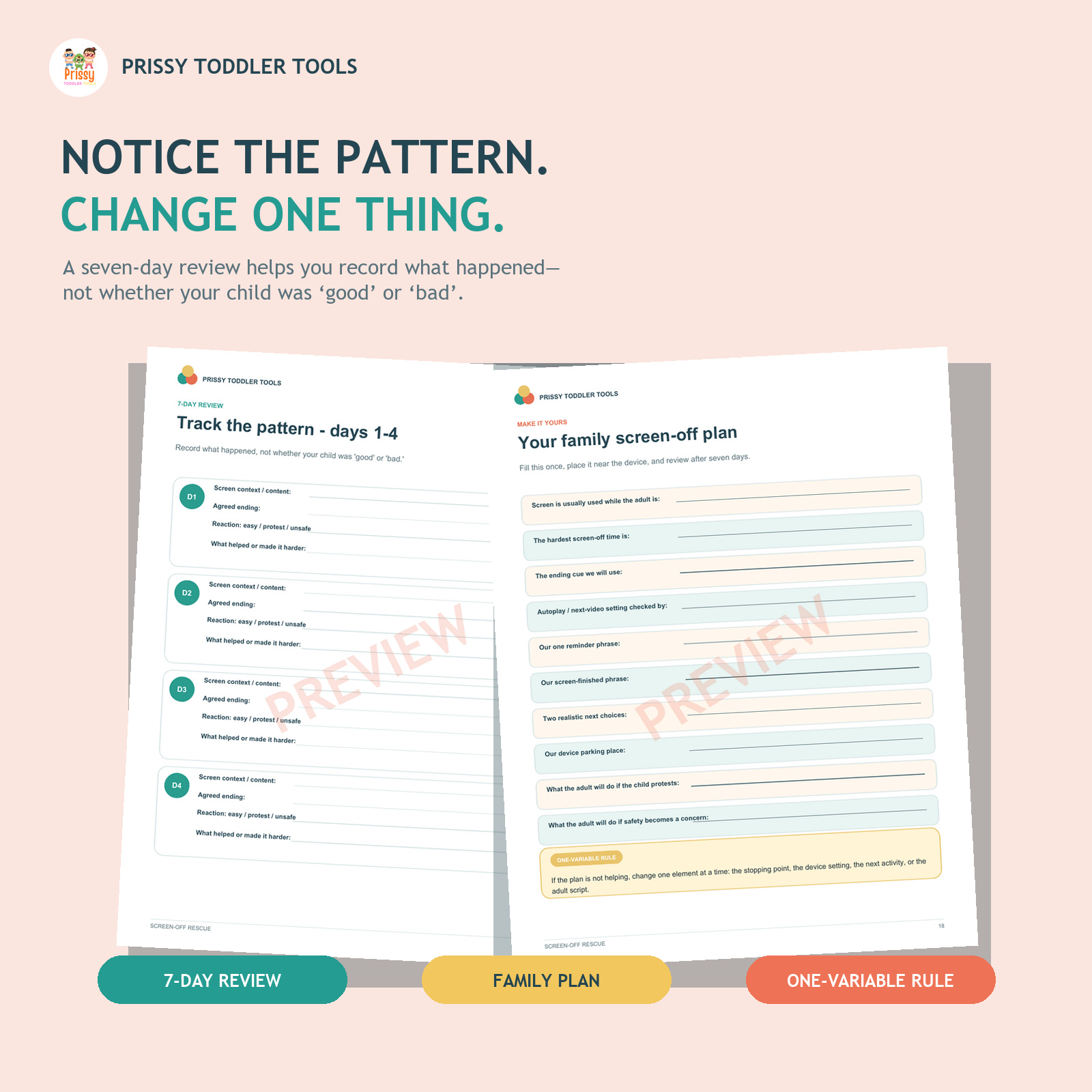 Screen-Off Rescue: Toddler Screen Time Transition Toolkit preview 5